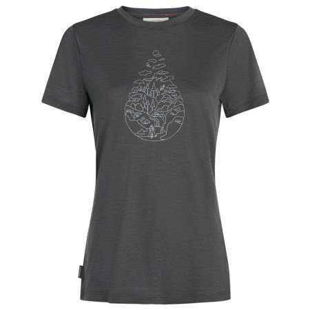 Tricou femei Icebreaker Women Merino 150 Tech Lite SS Tee Hike Path gri Obsidian