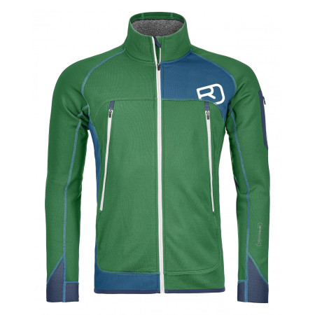 Geacă bărbați Ortovox Fleece Plus Jacket verde/albastru Irish green