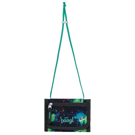Portofel Baagl Peněženka na krk negru/verde Chill GRS