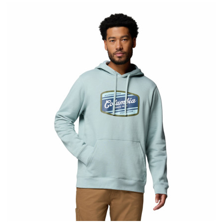 Hanorac bărbați Columbia Columbia Trek™ Graphic Hoodie albastru deschis Crushed Blue, Columbia Badge Label