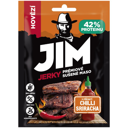 Carne uscată Jim Jerky Jerky de vită cu chilli Sriracha 23 g