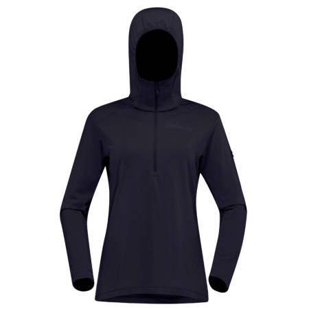 Hanorac funcțional de damă Norrona falketind warm1 Hood negru Caviar Black