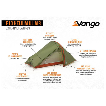 Cort ultraușor pentru 1 persoană Force Ten Helium UL 1 Air