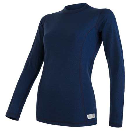 Tricou funcțional pentru femei cu mânecă lungă Sensor Merino DF albastru închis deep blue