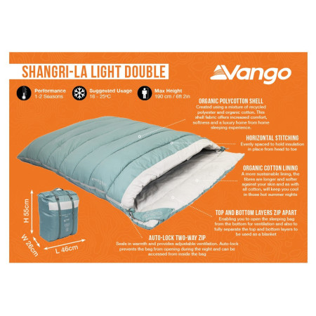 Sac de dormit tip pătură Vango Shangri-La Light Double