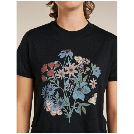 Tricou femei Icebreaker Merino 150 Tech Lite SS Crop Tee NZ Flora