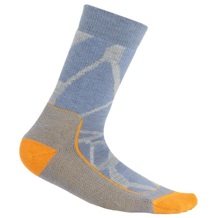 Șosete femei Icebreaker W Hike+ Medium Crew Fractured Landscapes albastru/gri