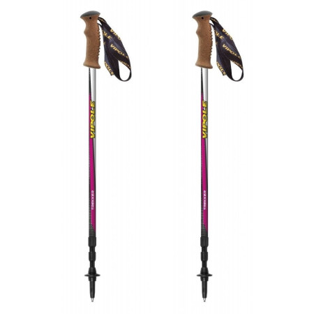 Bețe de trekking Vipole Trekker Cork roz