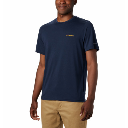 Tricou bărbați Columbia Maxtrail SS Logo Tee albastru/galben CollegiateNavy