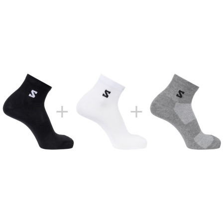 Șosete Salomon Everyday Lite Quarter 3-Pack negru/gri Black / White / Frost Gray