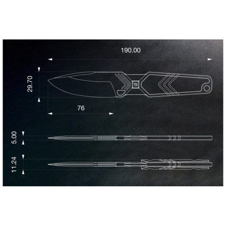 Cuțit TB OUTDOOR Monobloc Knife Impact 127 Black Pvd G10