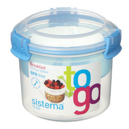 Cutie de gustare Sistema Breakfast To Go 530ml albastru
