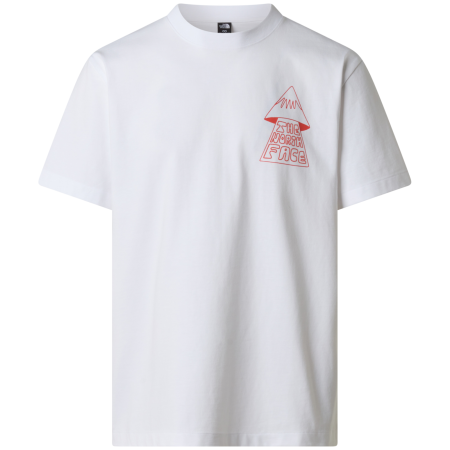 Tricou bărbați The North Face M Mountain Play Relaxed Short Sleeve Tee-Graphic alb TNF WHITE