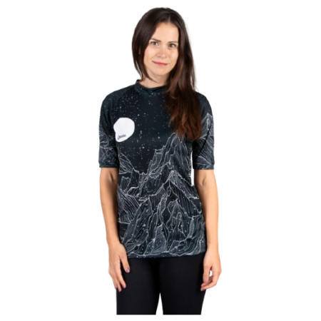 Tricou funcțional femei Drexiss All Diamond Beach Black Coolmax negru/alb