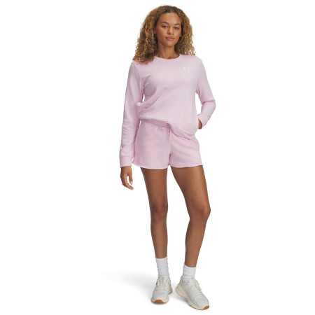 Pantaloni scurți femei Under Armour Rival Terry Short roz Prime Pink / / White