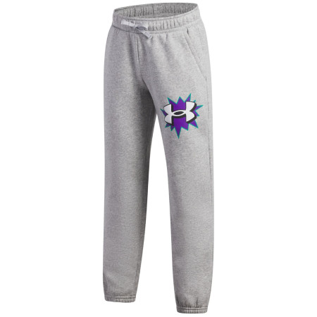 Pantaloni copii Under Armour UA B Rival FLC Graphics Jgr Mod Gray Light Heather