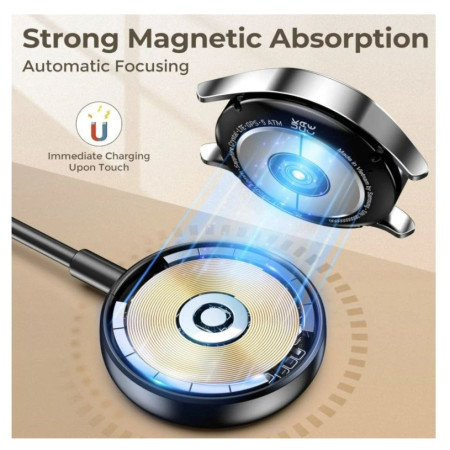 Cablul de încărcare și de date Swissten Wireless magnetic charging cable 2in1 for Samsung Watch + USB-C 1,2 m
