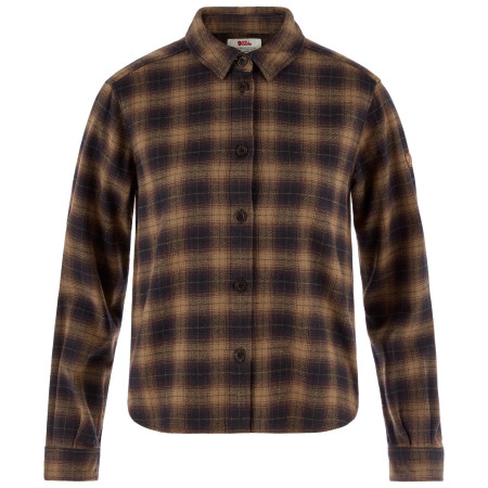 Cămașă femei Fjällräven Övik Boxy Flannel Shirt W maro Black-Wood Brown