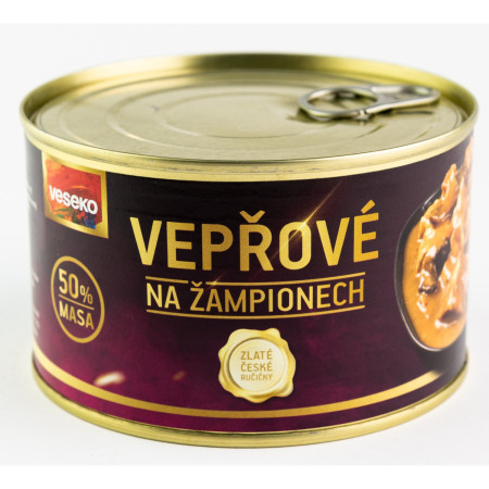 Conservă VESEKO Carne de porc cu ciuperci 400 gr