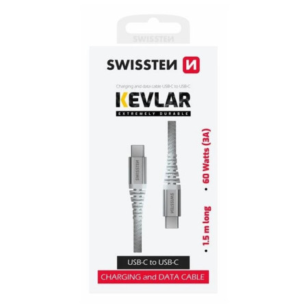 Cablu Swissten Kevlar USB C / USB C 1,5 m