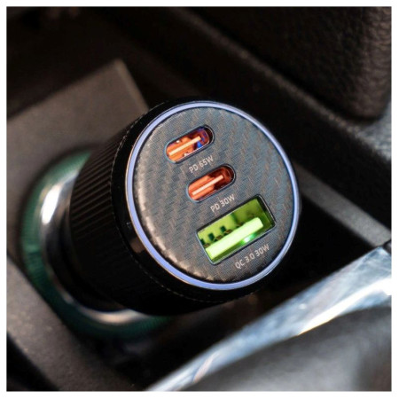 Adaptor Swissten Car Charger 2x USB-C PD + USB-A, 95 W + cabel USB-C / USB-C, 1 m