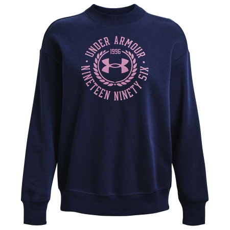 Hanorac femei Under Armour Rival Fleece Crest Grp Crew albastru închis
