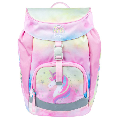 Rucsac de școală Baagl Airy roz růžová (rainbow unicorn)