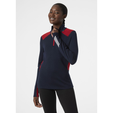 Tricou funcțional femei Helly Hansen W Lifa Merino Midweight 1/2 Zip