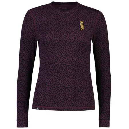 Tricou funcțional femei Mons Royale Cascade Merino Flex 200 Ls Winter Leopard violet
