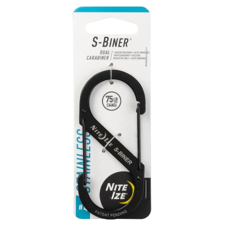 Carbinieră auxiliară Nite Ize S-Biner Stainless Steel #4 negru Černá