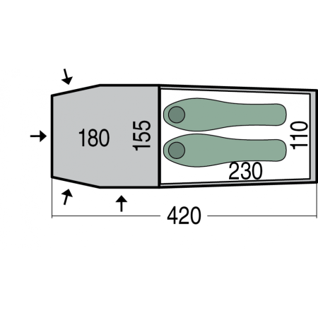 Cort de 2 persoane Pinguin Storm 2 Duralu