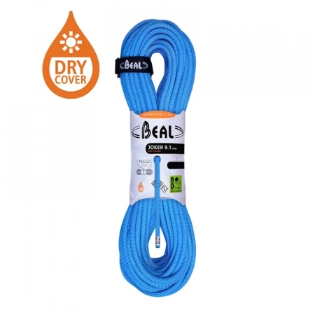 Coardă de alpinism Beal Joker 9,1 mm (50 m) Dry Cover albastru BLUE