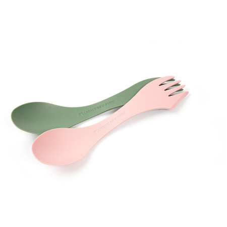 Set tacâm Light My Fire Spork Original BIO 2-pack roz/verde