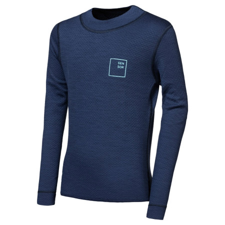 Tricou funcțional copii Sensor Merino DF Logo Up Deep Blue albastru închis Deep Blue