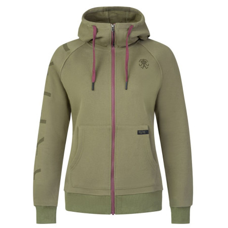 Hanorac femei Rafiki Nuria Zip verde închis burnt olive