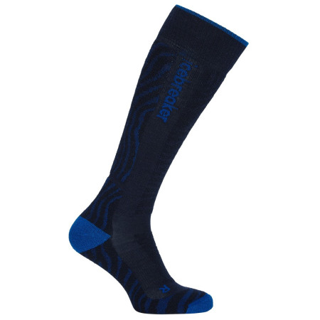 Șosete femei Icebreaker W Mer Ski+ Medium OTC Mountain Contour negru/albastru Mnav/Lazu/Black
