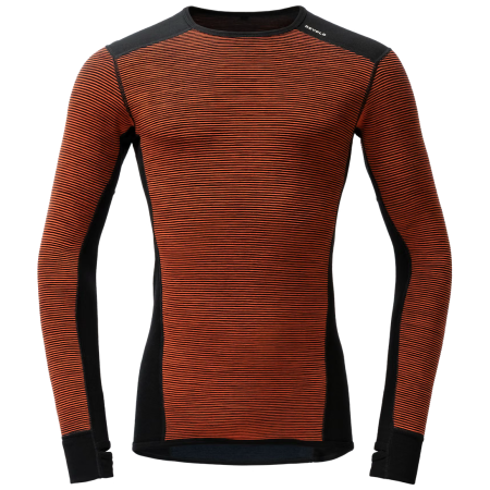 Tricou funcțional bărbați Devold Reverso Merino Shirt Man portocaliu/gri Brick