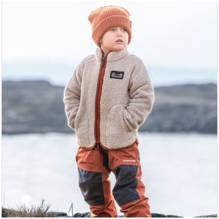 Hanorac copii Didriksons Gibbs Kids Fullzip 2 Beach Beige/Rust