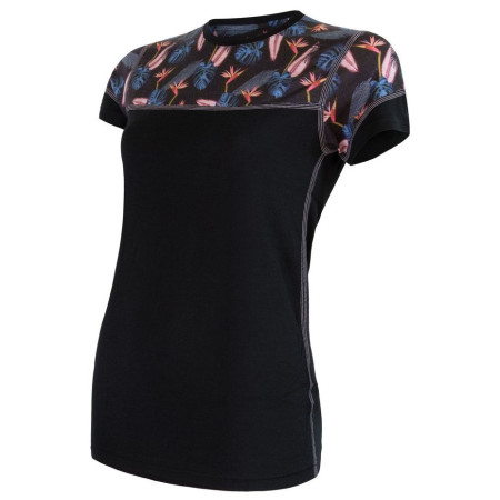 Tricou funcțional femei Sensor Merino Impress negru/albastru