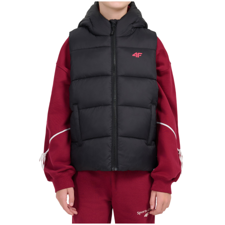 Vestă pentru copii 4F Vest Jacket F370 Deep Black negru/roz Deep Black