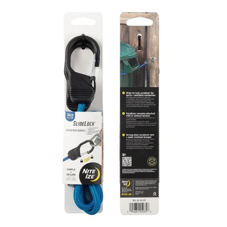 Elastic de fixare Nite Ize Slide Lock Carabiner Bungee 36" albastru Modrá