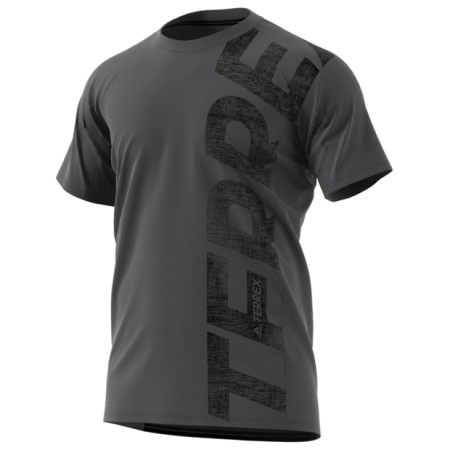 Tricou expus bărbați Adidas Trail Cross Tee gri închis