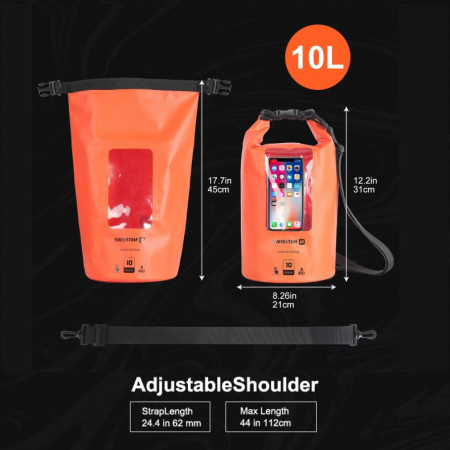 Husă impermabilă Swissten WATERPROOF ORANŽOVÉ (10L)