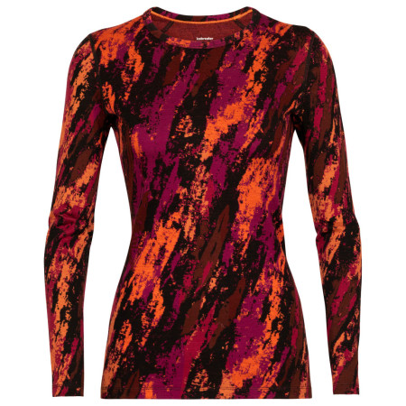 Tricou funcțional femei Icebreaker 250 Vertex LS Crewe Sedimentary roșu/negru