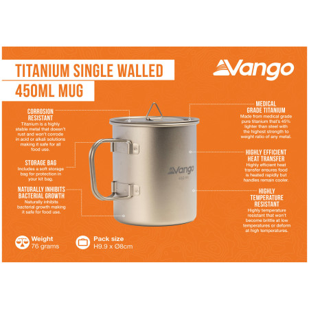 Cană Vango Titanium Single Walled Mug 450ml