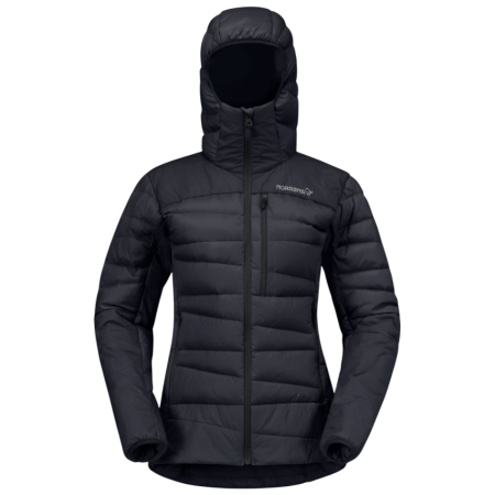 Geacă de puf femei Norrona falketind down750 Zip Hood negru Caviar Black