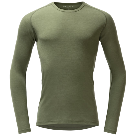 Tricou funcțional bărbați Devold Adventure Merino 190 Shirt Man khaki închis Lichen