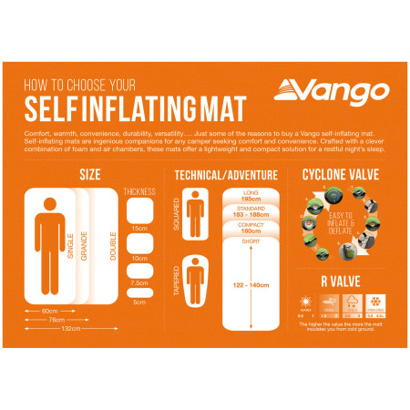 Saltea autogonflabilă Vango Arcadia 10 Grande