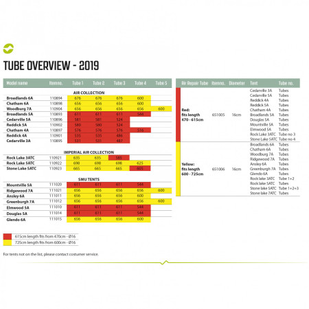 Cameră de rezervă Outwell Air Repair Tube - Orange B