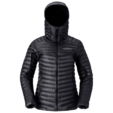 Geacă de puf femei Norrona trollveggen down800 super light Hood negru Caviar Black